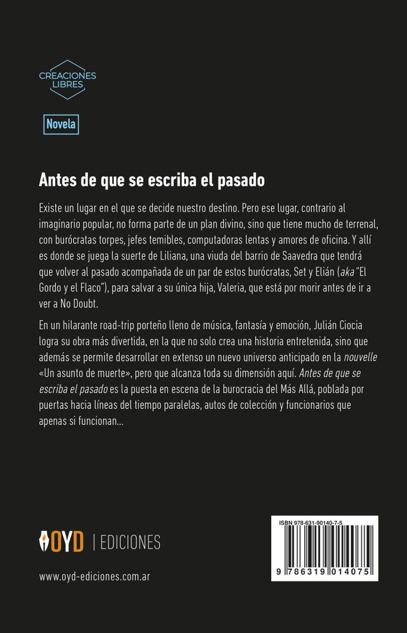 ¡PREVENTA! Antes de que se escriba el pasado - Julián Ciocia. - Imagen 2